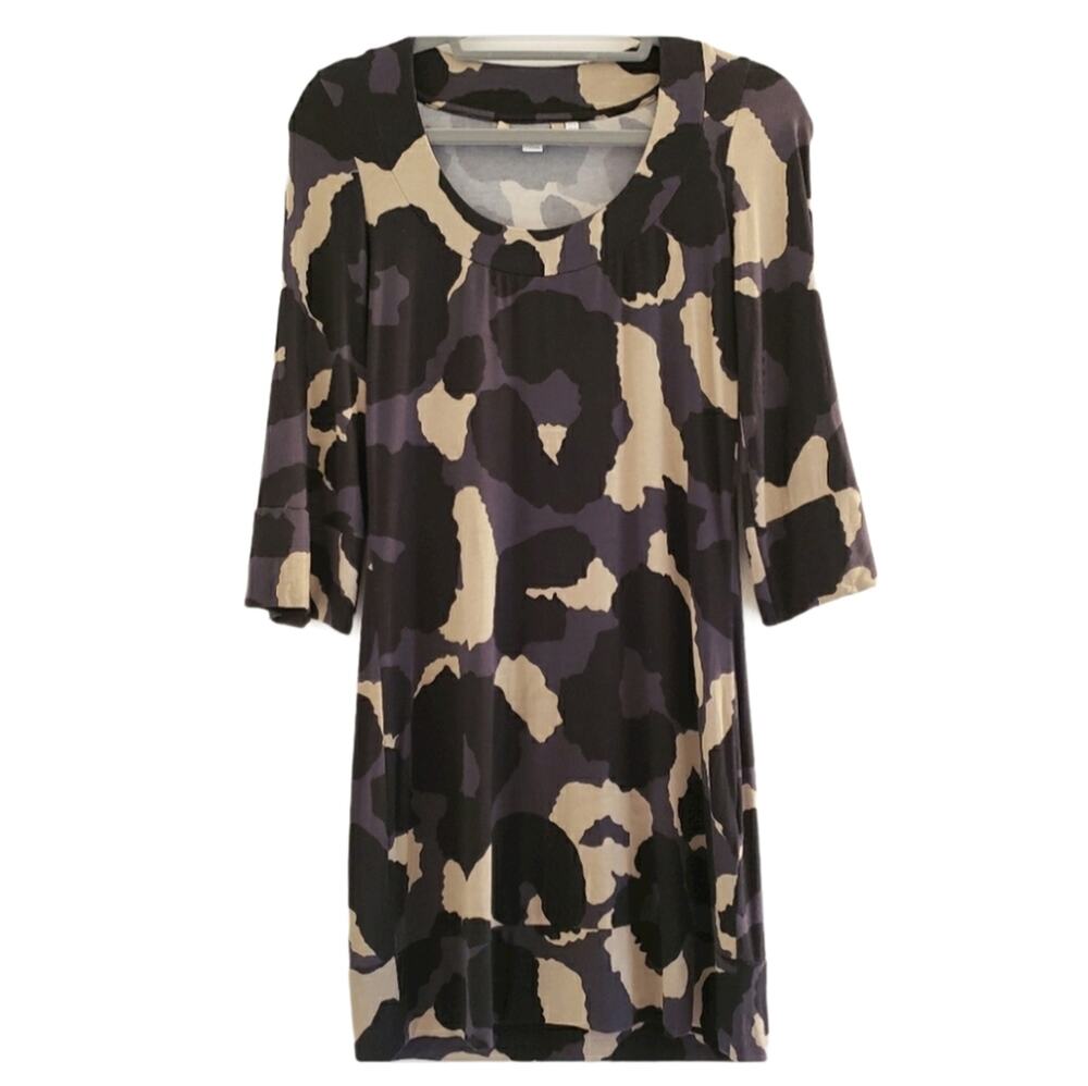 Boden Camo Tunic Dress T-Shirt Material 3/4 Sleeves Size 4
